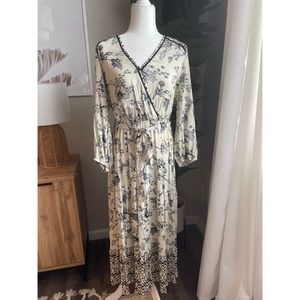 Floral Faux Wrap Maxi Dress